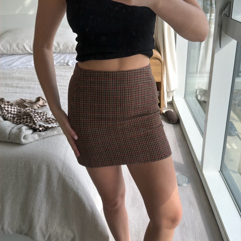 Sezane houndstooth skirt
